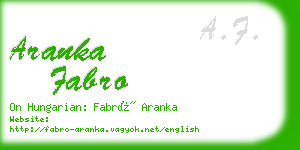 aranka fabro business card